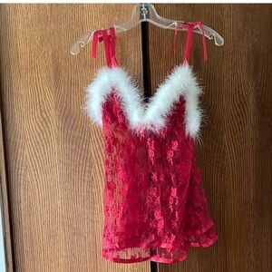 Frederick's of Hollywood Red Lace Babydoll Small